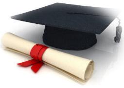 graduating diploma and cap